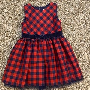 Red and Blue Plaid Girls Christmas Dress